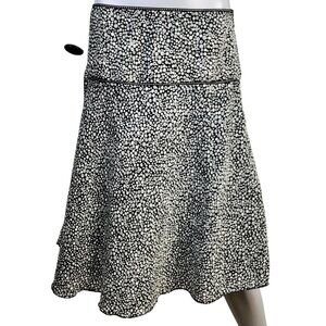 Vintage 90s A-line Circle Skirt Women Large Black Knee Length Formal L Geometric